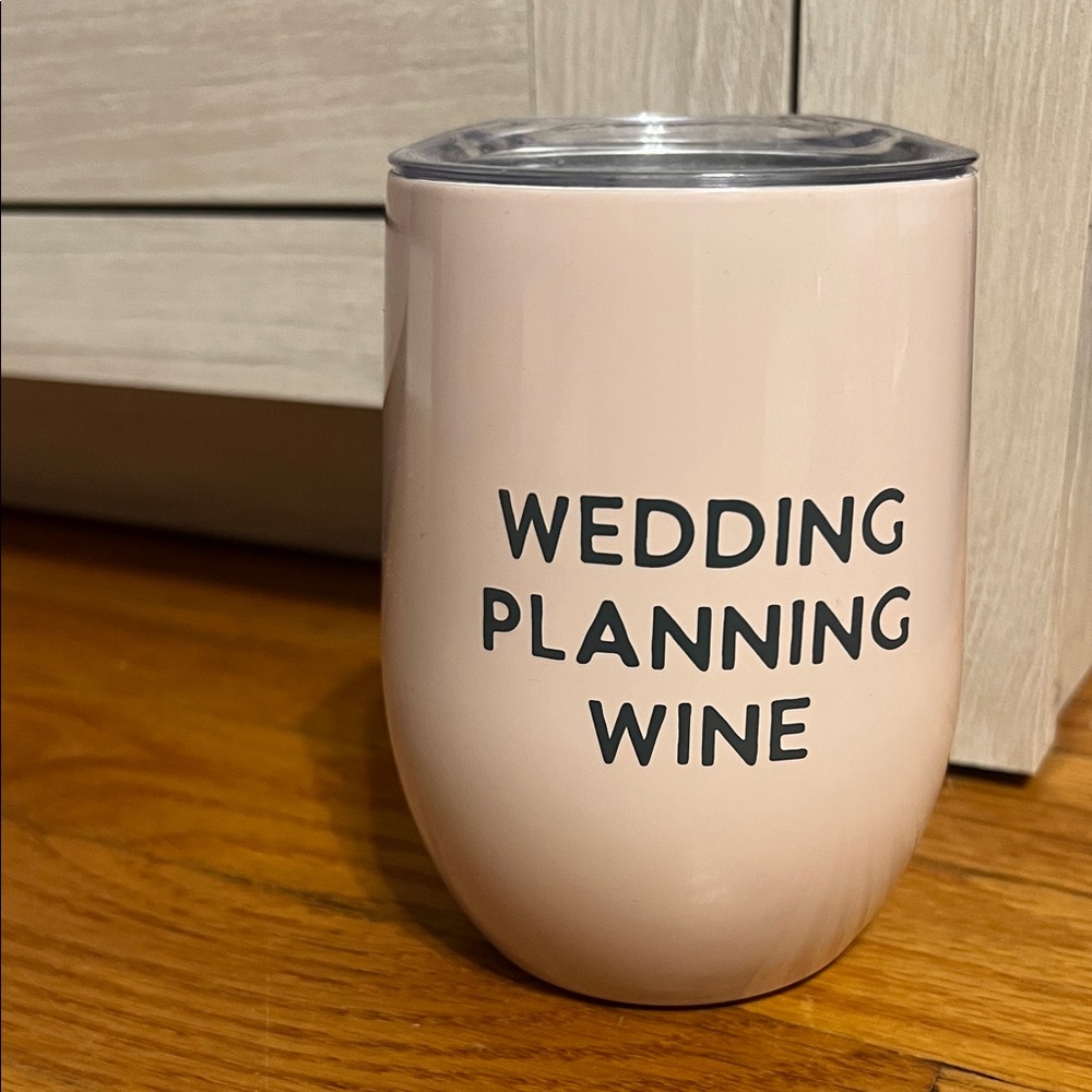 Elegant Cream Wine Tumbler for Wedding Planning